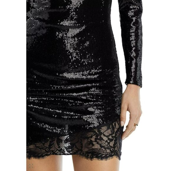 L'Agence Sz 4 Alba Black Sequin Lace Dress NWT - Picture 5 of 11